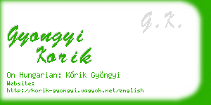 gyongyi korik business card