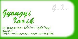 gyongyi korik business card